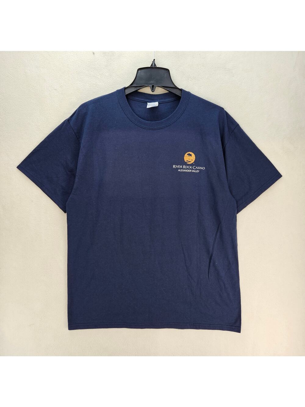 RIVER ROCK CASINO MEN'S LARGE TEE SHIRT NAVY CASINO ALEXANDER VALLEY